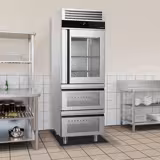 Kühlschrank Edelstahl PREMIUM - GN 2/1 - 700 Liter - mit 1 Glastür & 2 Glasschubladen