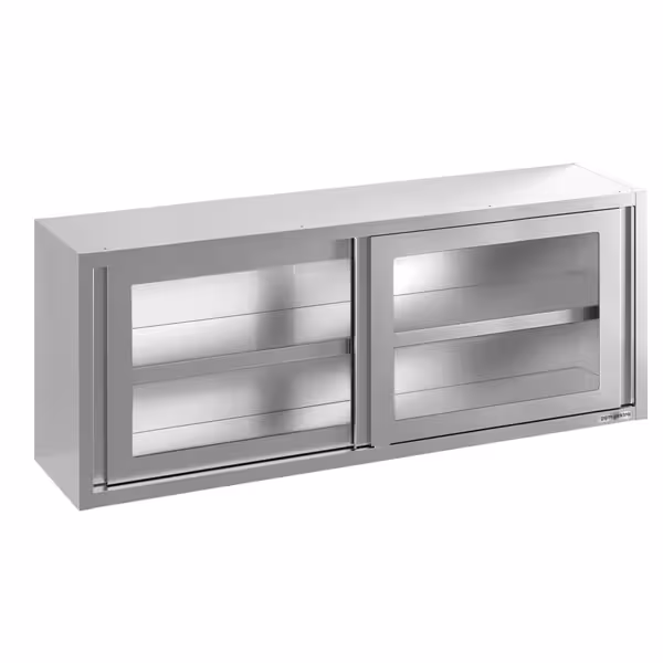کابینت دیواری استیل - 2000*400 میلیمتر - درب کشویی شیشه ای - 650 میلیمتر ارتفاع