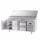 Saladette refrigerata professionale - 1960x700mm - 2 porte e 2 cassetti - per 1x GN 1/2 e 9x GN 1/3 vaschette