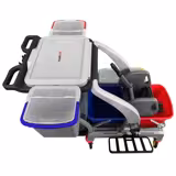 Cleaning trolley – with 6 containers, mop wringer & laundry bag