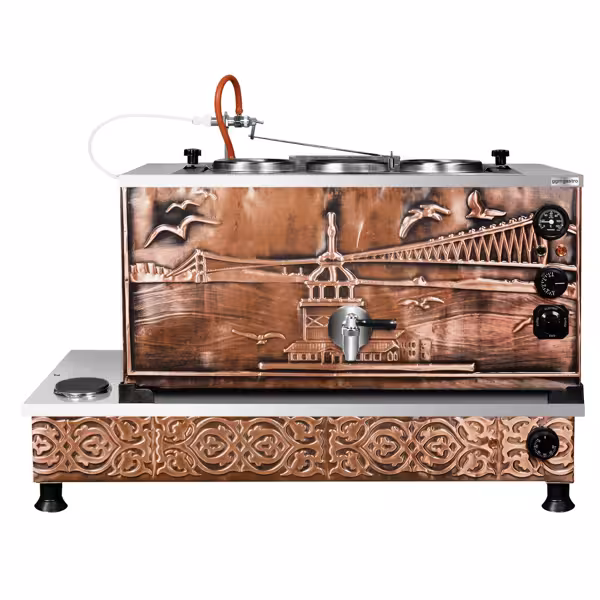 Elektrisch koperen samowar theeketel - 870mm - 33L - Istanbul Design