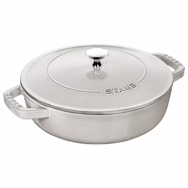 STAUB | BRAISERS - Sauteerpan met Chistera Drop Structure - Ø 240mm - Gietijzer - Witte truffel