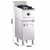 Cucina a gas professionale - 400x600x900mm - 6,58 kW - 1 fuoco - da banco