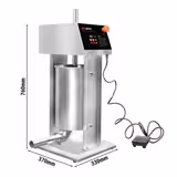 Electric Sausage Filler & Churro Maker - 15L - 90W - Stainless Steel - incl. foot control & 3 sausage-filler nozzles
