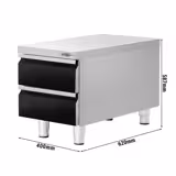 Ladekast PREMIUM - Zwart-titanium - 2 lades - 400x620mm - (h)587mm