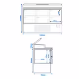 Mesa saladette de preparación - 1460x700mm - con 6 cajones - para 8x GN 1/4 - incl. tapa abatible de acero inoxidable