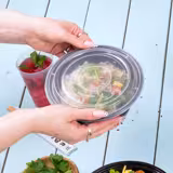 (300 pcs) Food Lidding Tray Polypropylene - 183mm - Round - Transparent