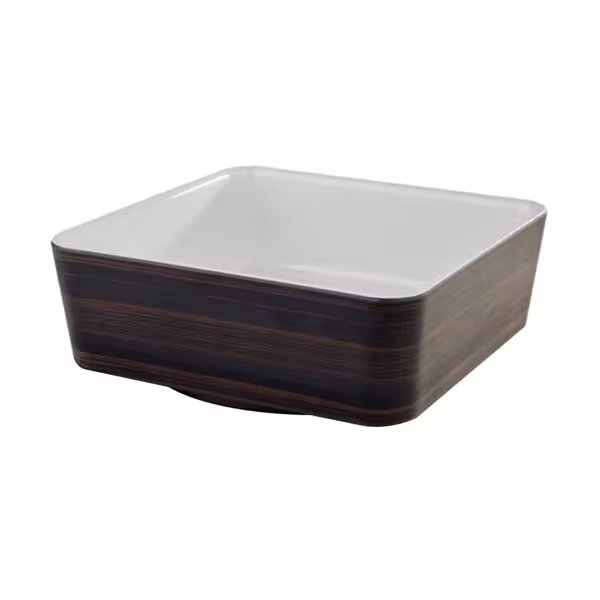(6 stuks) Schaal - UNIVERSAL - Melamine - 1,5L - vierkant - 200x200mm - stapelbaar - Eikenbruin