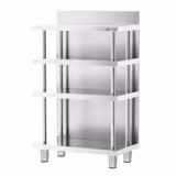 Tavolo in acciaio inox - 600x400mm - con alzatina 100mm & 4 ripiani