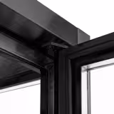 Vitrine réfrigérée 4 faces vitrées - 440L - 675mm - Double vitrage - avec 5 étagères en verre - 1 porte vitrée arrière - Noir