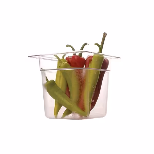 (12 ks) Gastronádoba polykarbonát GN 1/6 - Transparentní - Výška: 100 mm