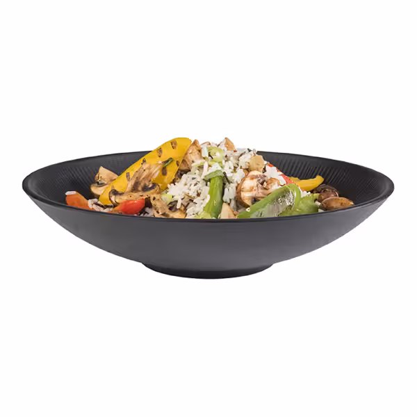 (6 stuks) Schaal - NERO - Melamine - 2,2L - rond - Ø300mm - stapelbaar - Zwart