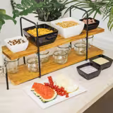 طابقين - مستطيل - هيكل معدني - الرفوف من خشب البلوط - PERFECTO LARGE - حامل عرض