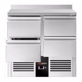 Kylbänk PREMIUM - 900x700 mm - 240 l - Statisk kyla - GN 1/1 - med bakkant - med 4 lådor