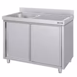 Lavello armadiato ECO - in acciaio inox - 1400x600mm - 1 vasca a sinistra