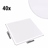 (40 pcs) Damask Tablecloth Tessin Atlas - Satin Band - 130x130cm - White