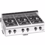 موقد غاز LORENZO 700 - 1200x714mm - 42 kW - 6 شعلات - طراز عالي الأداء