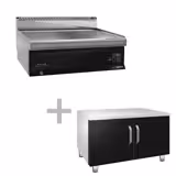 Elektro Bain-Marie - 2,4 kW - 2x GN 1/1 oder 4x GN 1/2 - inkl. Unterbau mit 2 Türen