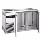 Comptoir de bar réfrigéré PREMIUM - 1550x700mm - 2 portes vitrées
