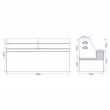 Kühl- & Kuchentheke - 2560mm - mit 2 Ablagen