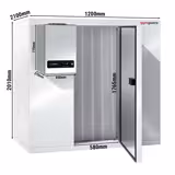 Paslanmaz Çelik Panel Tip Dondurucu Oda −20/−10 °C - 1200x2100mm - 3,20m³ - dahil: monoblok soğutma ünitesi & soğuk koruma çıtası