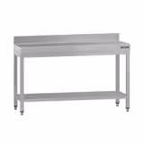 Edelstahl Arbeitstisch ECO - 1400x600mm - mit Grundboden & Aufkantung