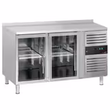 Koelwerkbank ECO - 1360x700mm - 282 liter - met 2 glazen deur(en) - met opstand
