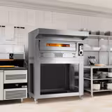 Gazlı Pizza Fırını - Taş tabanlı - 33 cm x 6 Pizza Kapasiteli - 230V - Manuel - maks. 370°C - dâhil: Sıvı ve doğalgaz düğmeleri