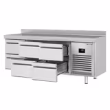 Commercial Counter Fridge PREMIUM PLUS - 1960x700mm - with 6 drawers (1/2 GN) - with upstand - capacity 465 litres