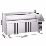 Koelwerkbank - 1600mm - 235L - 3 deuren & 230V stopcontact