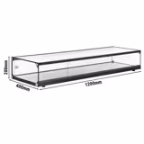 Toonbankvitrine - neutraal - gemaakt van gehard glas - 1200mm