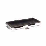 (6 stuks) Dienblad MARONE - Melamine - 19,5x9,5cm - hoogte: 20mm - Zwart/Bruin - stapelbaar