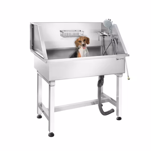 Baignoire pour chien - douchette de plonge & tapis antidérapant