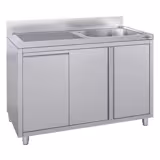 Evyeli Dolaplı Tezgah - 1200x600mm - ile Çöp kutusu & 1 evyeli sağ evyeli