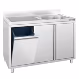 Commercial Sink Cabinet - 1200x600mm - with waste bin & 1 bowl right-hand