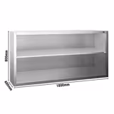Rustfrit stål Vægskab PREMIUM 1800x400 mm - uden Skydedør - Højde: 800 mm