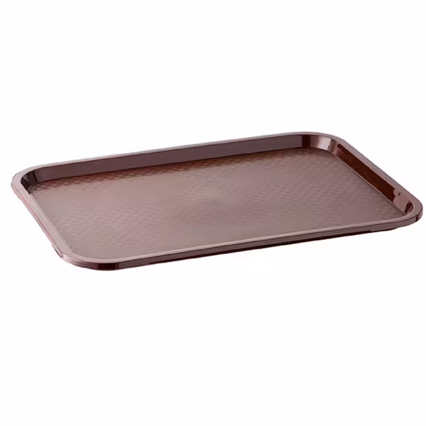 (6 Stück) FAST FOOD Tablett - GN 1/1 - Polypropylen - Höhe: 20mm - Braun