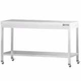 Table de travail en inox PREMIUM - 1600 x 800 mm - avec tablette inférieure et roulettes