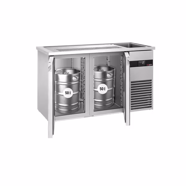 Hűtött bárpult / sörcsapoló PREMIUM - 1550x700 mm - 2 ajtó