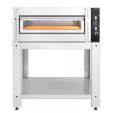 Elektrische pizzaoven (chamotte bakvloer) - 1110x940x1255mm - 1 kamer - 1x4 pizza’s Ø34cm - tot 450°C - Handmatig - incl. onderstel