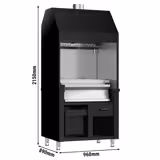 Holzkohlegrill BERLIN - 960mm - Schwarz