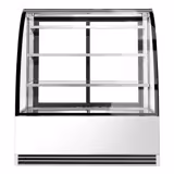 Vitrine à pâtisserie réfrigérée - 414L - 1200mm - Double vitrage - avec 3 étagères en verre - portes coulissantes vitrées arrière