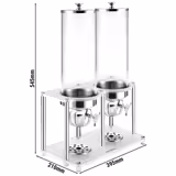 Dispensador de cereales Profesional - doble - dosificador giratorio - 2 contenedores de plástico - 2x 3,7L - Soporte de acero inoxidable