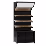 Commercial bread display rack MADRID - 900 mm - with 3 shelves - matt black