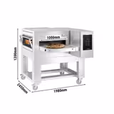 Gas Conveyor Pizza Oven - 1980x2450mm (78"x96") - 230V Single Phase - Touchscreen Controls - Belt width: 1000mm (39") - up to 350°C - incl. Base frame & Wheels