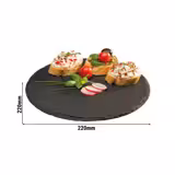 (6 st) Skifferplatta - Rund - Ø 220 mm - Skiffer - Svart