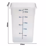 (6 pezzi) CAMBRO | CAMSQUARES® - Contenitore - 20, 8 litri - Trasparente