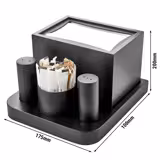 (12 pz) Menage - 4 pezzi - Altezza:200mm - supporto in acciaio inox - Servietten & Sale & Pepe & Stuzzicadenti - Nero