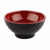 (6 stuks) Dompelbakjes - ASIA PLUS - Melamine - 60 ml - Ø 75mm - Zwart/Rood