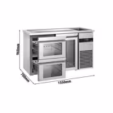 Direct Draw Beer Dispenser / Kegerator PREMIUM - 1550x700mm - Single Glass Door & 2 Drawers
